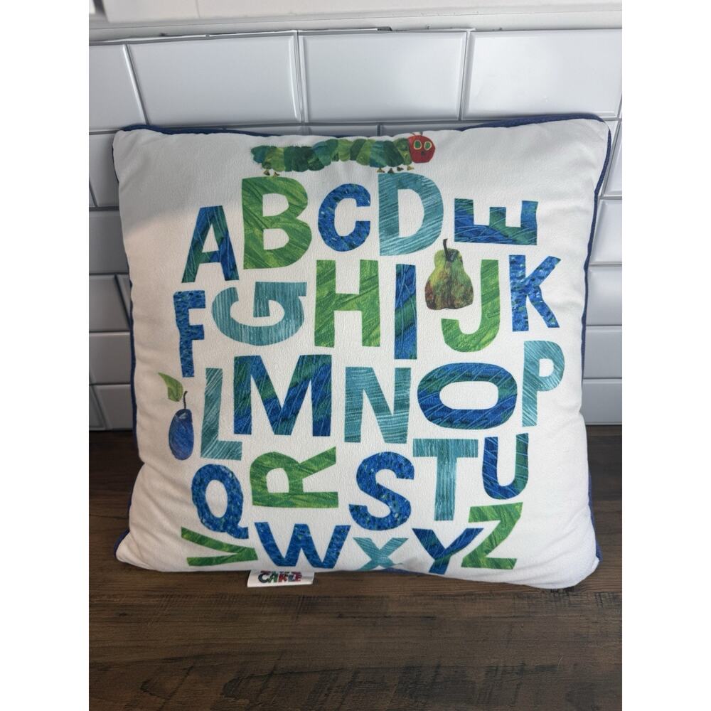 Large Eric Carle Alphabet Throw Pillow-The Very Hungry Caterpillar